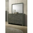thumbnail image 2 of Contemporary Style King Size Bed Dresser Mirror Nightstand 5pc Set Gray Finish Solid Wood Bedroom Furniture, 2 of 3