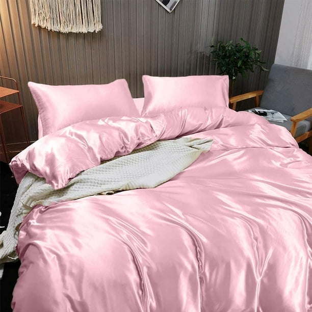 Pure Mulberry Silk Zipper Duvet Cover - 19 Momme 6A Graded Silk - 1 Piece Duvet Cover California King 104" x 94", Baby Pink