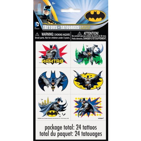 (3 Pack) Batman Temporary Tattoos, 24ct (Best Small Tattoos For Men)