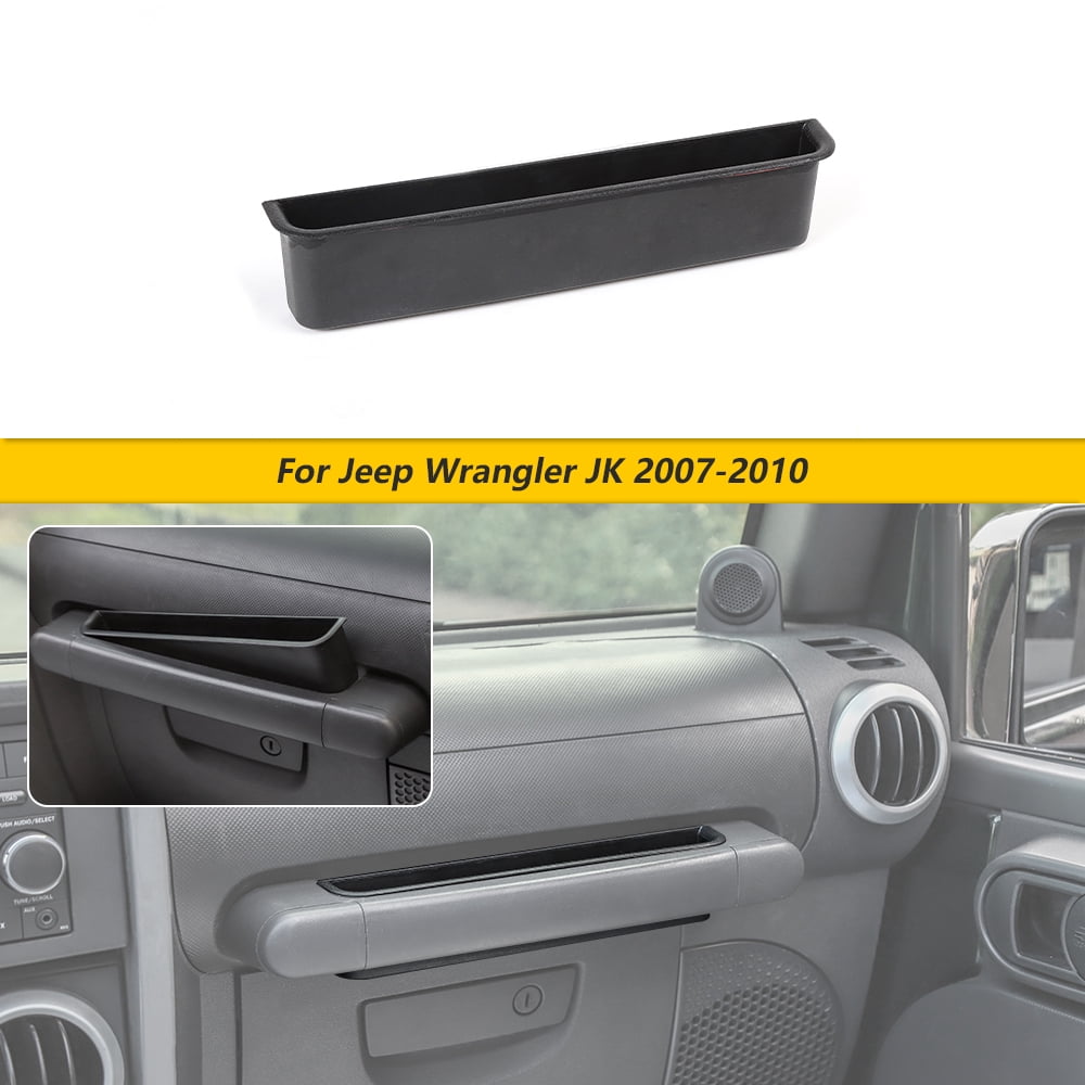 CheroCar Front Grab Handle Storage Box Tray for 2007-2010 Jeep Wrangler JK  JKU 