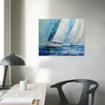 thumbnail image 3 of ARISTURING  Blue Abstract Wall Art Canvas Teal Ocean Sailboat Picture Modern Turquoise Coastal Nautical Painting, Framed Textured Artwork for Living Room Bedroom Home Office Wall Decor, 3 of 4