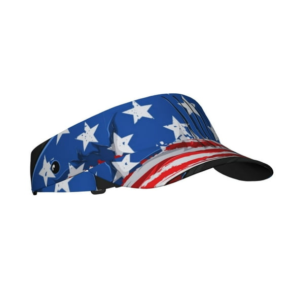 Kdxio Shark With USA Flag Print Sun Visor Hat Golf Visor Adjustable Velcro Outdoor Sports Cap for Men Women