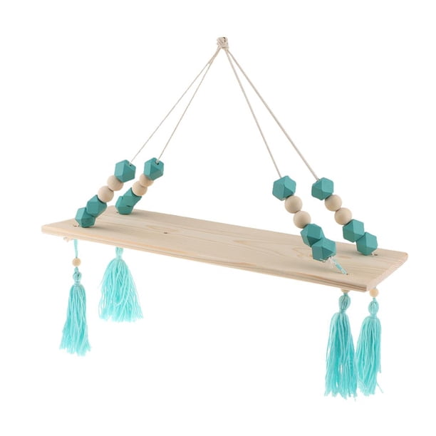 Estantería flotante de madera para pared, decoración del hogar, 1 nivel - Verde 1 capa - Verde