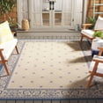 thumbnail image 2 of Safavieh Courtyard Gaus Oriental Indoor/Outdoor Area Rug, Natural/Blue, 7'10" x 7'10" Square, 2 of 13