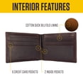thumbnail image 2 of Cartera Carhartt de cuero estándar, simple, retro, marrón oscuro, para hombre, 2 of 8