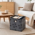 thumbnail image 6 of Mainstays Collapsible Fabric Cube Storage Bin, Black and Gray Geometric, 10.5 x 10.5 x 10.75 Inches, 6 of 9
