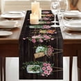 thumbnail image 3 of Table Runners 72 Inches Long Dress Scarves, Pink Spring Floral Farmhouse Kitchen/Dining Table Runner, Coffee Tablerunners, Farmhouse Botanical Wooden Retro Art 16x72 Inch, 3 of 9