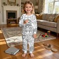 thumbnail image 5 of Yuncity Girls Pajamas Halloween Diy For Children Autumn Winter Long Sleeve Jammies Casual Pjs Cozy Comfortable Loungewear Pajama Set Size 2-3 Years White, 5 of 8