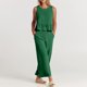 thumbnail image 5 of Chaleco Top sin mangas para mujer + Pantalones Casual con volantes 2 piezas Conjuntos de pantalones de pierna ancha (Verde XL) Ygjytge Verde T XL para Mujer, 5 of 8