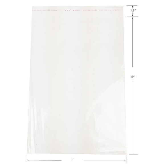 100 Clear Resealable Adhesive Cello Cellophane OPP Bag (9"x12" (100))