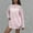 Pink, variant on Women Hole-out Crew Neck Sheer Mesh Knitted Sweater Solid Basic Long Sleeve Loose Fitted Knit Pullover Top on Clearance
