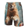 thumbnail image 4 of Logiee Floating Cat And Donuts Print Mens Swim Trunks Quick Dry Board Shorts,Breathable Hawaii Beach Shorts Swimwear Bathing Suits-Small, 4 of 6