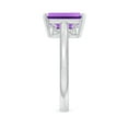 thumbnail image 3 of ANGARA Natural Emerald Cut 2.9 ct Amethyst Ring with Milgrain in 925 Sterling Silver for Women (Size-10x8mm) | February Birthstone, Anniversary, Jewelry Gift for Women | Natural Amethyst Ring, 3 of 9