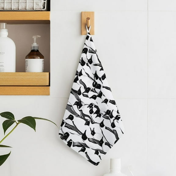 Penguin Towels for Bathroom, Kitchen, Gym, Towels, Soft, Highly Absorbent, Hanging Towel with Hanging Eyelet