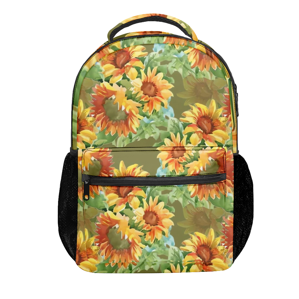 Sunflowers Backpacks for School Girls and Boys Lightweight Bookbag