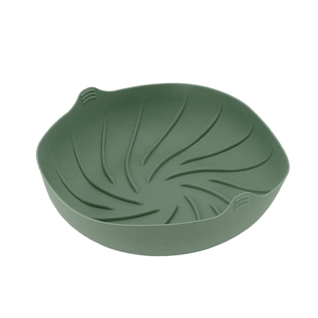 Revestimiento de silicona grande y redondo para freidora, resistente a altas temperaturas, cesta de silicona para freidora para cocina instantánea, horno microondas, verde oscuro