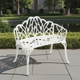 thumbnail image 2 of Tcbosik 34 Inch Outdoor Bench, Cast Aluminium Bench for Patio, Park, Lawn, Yard, Easy Assembly, White, 2 of 8