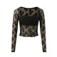 thumbnail image 5 of Conjunto de top corto de manga larga con encaje floral para mujer: top sin tirantes y bolero, diseño de malla con cuello cuadrado, 5 of 5
