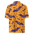 thumbnail image 5 of WTOBBY Men's Halloween Printed Short Sleeve Shirt Casual Loose Fit Party Graphic Tee Cotton Blend Breathable Top for Festival Costume Holiday Celebration,Dark Purple XL, 5 of 6
