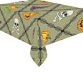 thumbnail image 1 of Juego de mantel ABPHQTO con sombrero y cara de calabaza naranja 150x210 cm lunares verdes a cuadros, 1 of 3