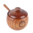 thumbnail image 2 of 1Pc Solid Wood Spice Jar Seasoning Pot Sugar Bowl with Spoon and Lid for Kitchen Tool, 2 of 4