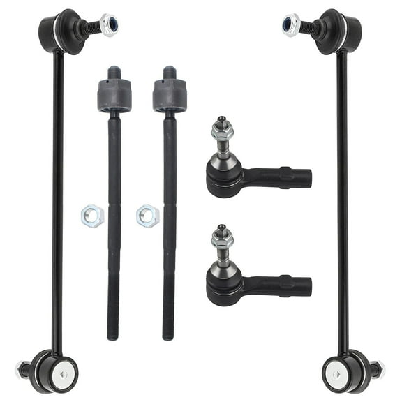 Detroit Axle - Front 6pc Suspension Kit for Ford Five Hundred Freestyle Taurus X Mercury Montego Sable,4 Inner Outer Tie Rods 2 Sway Bars Replacement