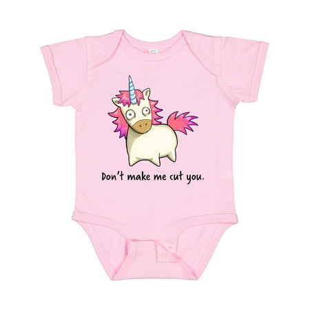 

Inktastic Don t Make me Cut You- frazzled unicorn Boys or Girls Baby Bodysuit