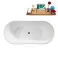 thumbnail image 6 of 67" Streamline B-484-217-CH Soaking Matte White Freestanding Tub and Tray With Internal Drain in Polished Chrome, 6 of 10
