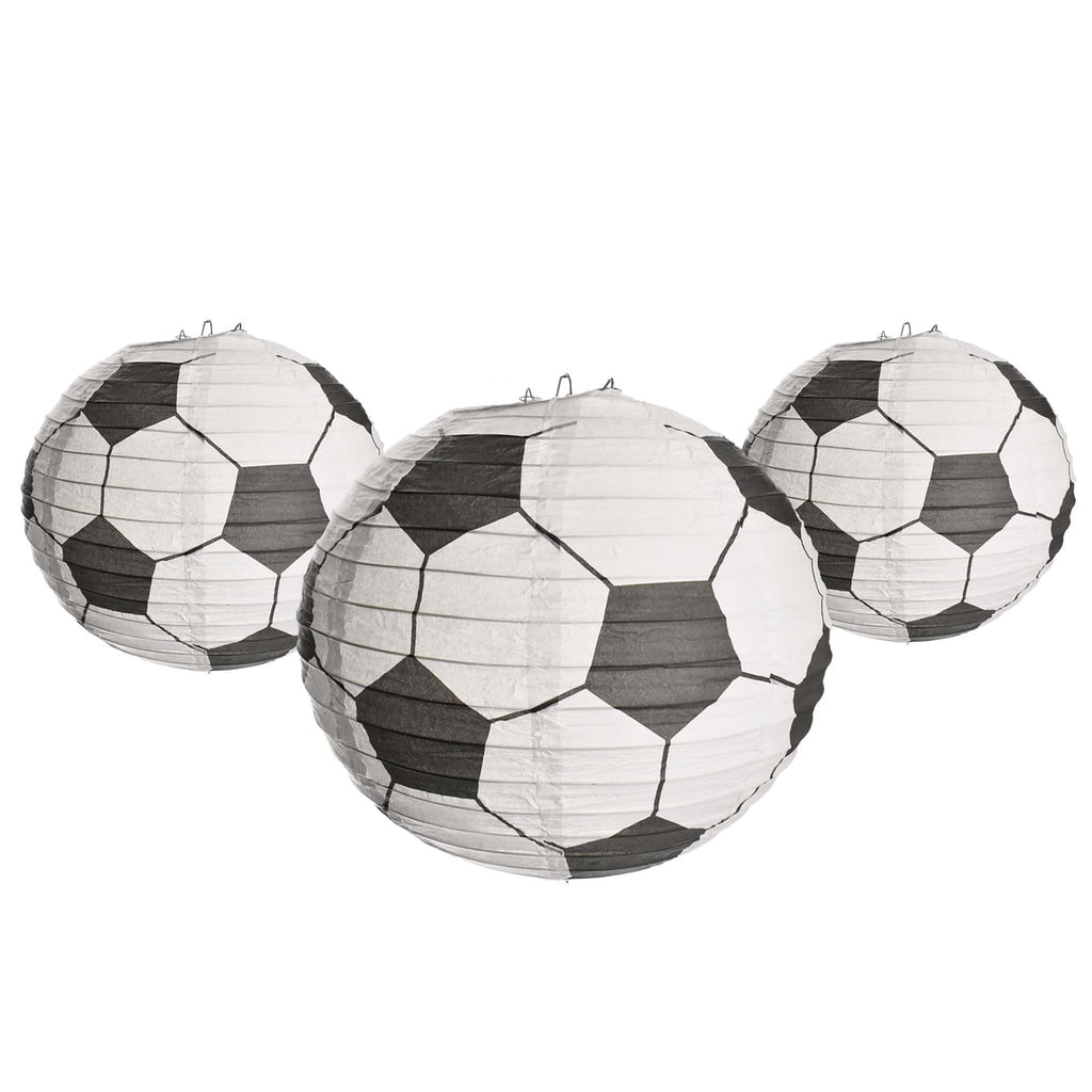 Soccer Ball Paper Lantern, 10Inch, 3Count