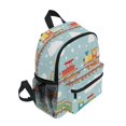 thumbnail image 2 of FORMRS School Backpack with Front Zippered Pocket 12" Student Travel Daypack, Red Trains Pattern, 2 of 6