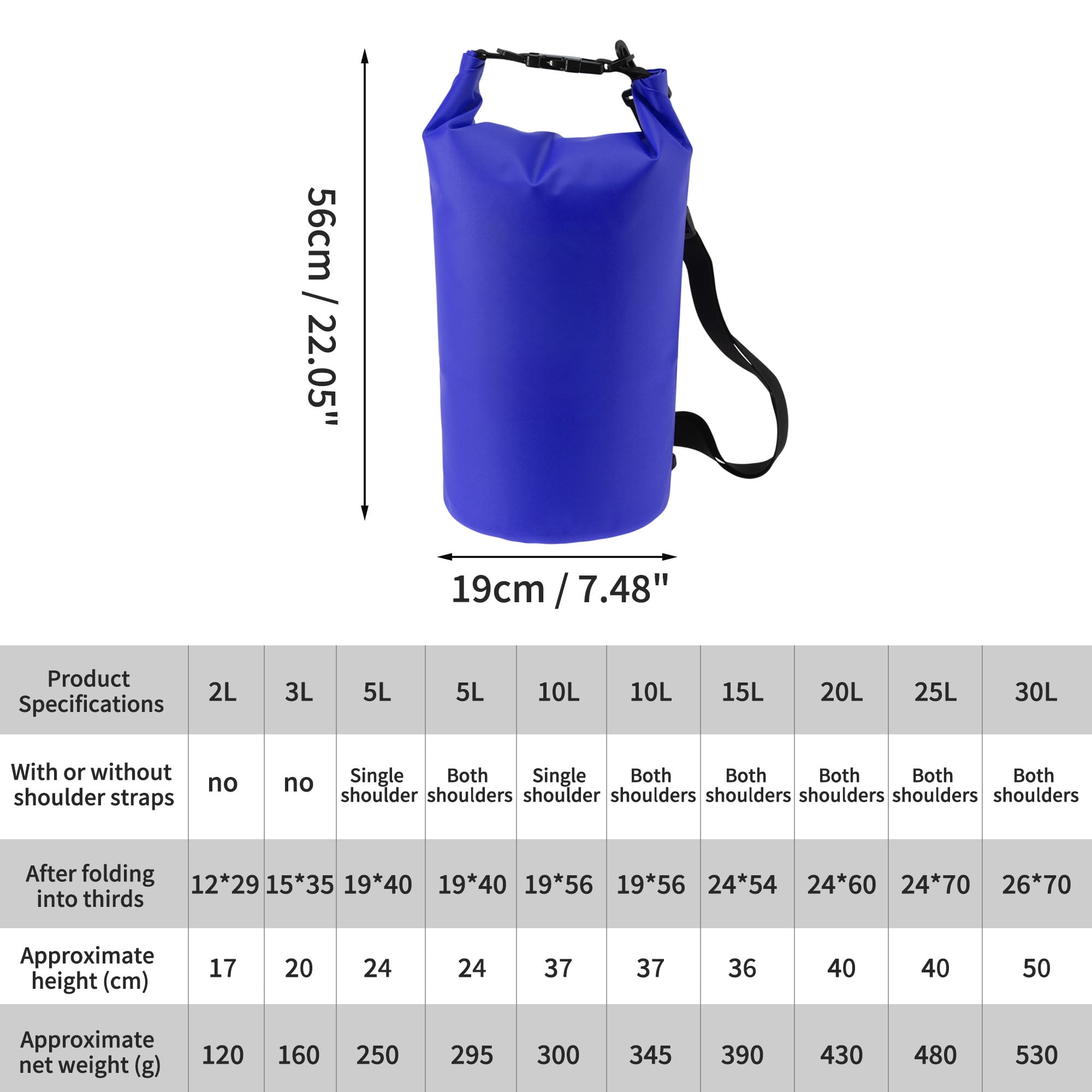 Unique Bargains Durable Waterproof Dry Bag Sky Blue