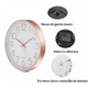 thumbnail image 4 of Reloj De Pared Dormitorio Y Salón Cuarzo Blanco Borde dorado, 4 of 5