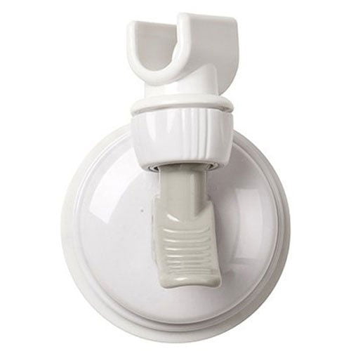 elegantstunning Plastic Bathroom Handheld Shower Head Holder Vacuum Suction Cup Showerhead Bracket for Home Hotel White