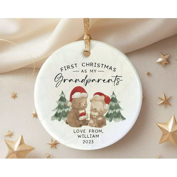 Personalized First Christmas as Grandparents Ornament - Gift for Nanny Grandma Grandad - 1st Christmas Ornament