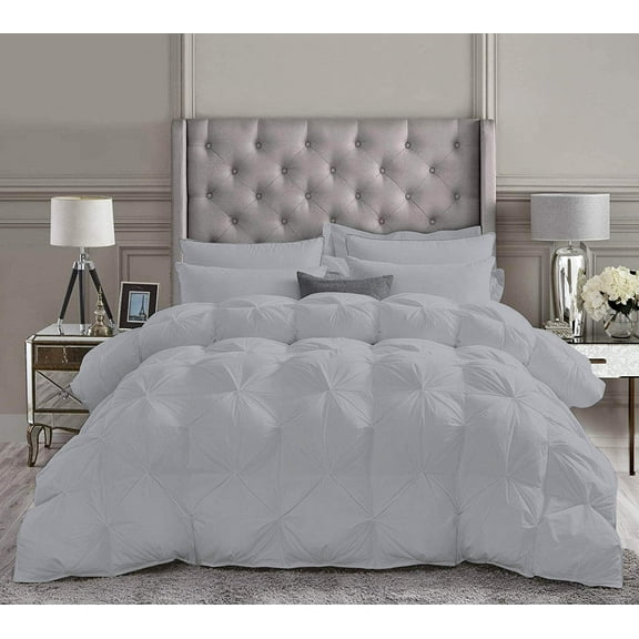 Comforter Sets All Season Down Comforter Down Alternative Comforter Premium Down Comforter Silver Grey Solid - 1 Piece Microfiber Comforter Set, King/California King Sized 94 by 104 inch