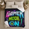 thumbnail image 5 of Neon Gamer Mode Design Vibrant Digital Gamer, Cozy Friendship Quote Scene, Warm Flannel Blanket for Living Room and Reading Nook, Art Lovers Friendship Gift, Fantasy Home Decor, 5 of 9