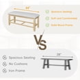 thumbnail image 4 of Harper & Bright Designs Farmhouse Expandable Dining Table Set, 6 Pieces Wood Kitchen Table Set with Removable Leaf and Upholstered Dining Chair and Bench, Light Gray,Natural, 4 of 16