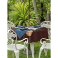 thumbnail image 3 of Outdoor Tablecloth with Umbrella Hole for Patio/Picnic/Party/Camping, Cherry Blossoms Waterproof Table Cloth Round Cover Washable, Japanese Spring Floral Leaves Rustic Brown (Dia 54"), 3 of 8