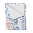 thumbnail image 2 of Greek Key Soft Flannel Fleece Blanket, Pastel Pink White and Blue Round Floral Grecian Fret Hellenic Ornament, Cozy Plush for Indoor and Outdoor Use, 50" x 70", Baby Blue Blush White, by Ambesonne, 2 of 5