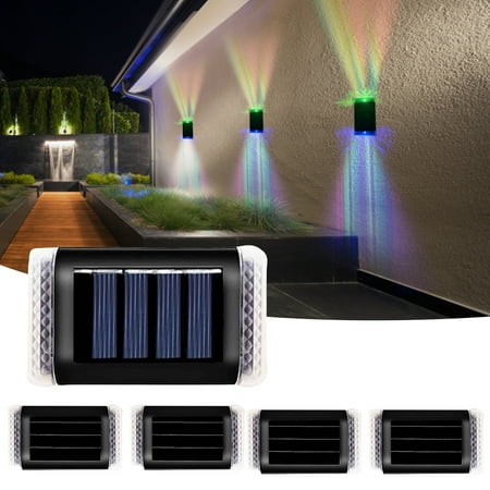 

Ovzne Solar Ground Lights Waterproof Solar Garden Lights Upgraded Outdoor Garden 4pcs New Solar Lamp Outdoor Wall Lamp LED Courtyard Lamp Step Up And Down Luminous Night Lamp D ABS engineering plast
