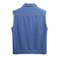thumbnail image 2 of Mens Casual Ripped Denim Vest Classic Trucker Button Down Sleeveless Jean Waistcoat, 2 of 2