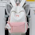 thumbnail image 3 of Bow Embroidery School Backpack, Star Print Backpack with Mini Pendant Bag, Lightweight Loptop Backpack for Travel Shopping (Pink), 3 of 8