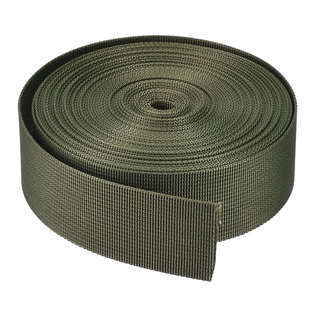 Correa de cinta de nylon plana de 1.5" de ancho Uxcell para mochilas y estantes de equipaje color oliva