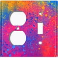 thumbnail image 4 of Metal Light Switch Plate Cover Colorful Paint Splash Art Wallpaper WAL023, 4 of 13