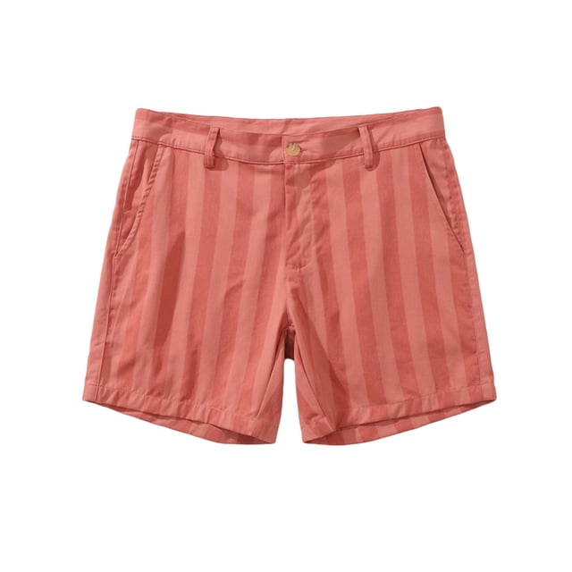 Mens Casual Pantalones Cortos Raya Impresa Cremallera Pantalones de Cintura Botón Sólido, Pantalones Casuales para Hombre