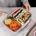 thumbnail image 4 of HBBKVI Bento Box 3-Compartment Bento Lunch Box with Chopsticks and Spoons, Microwave Safe Lunch Containers for Adult 33.8oz Leak-Proof Bento Box, 4 of 8