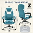 thumbnail image 6 of JONPONY Big and Tall Office Chair 400lbs, Executive Reclining Office Chairs with Footrest, High Back Leather Home Office Chair Thick Padded Armrests, Ergonomic Adjustable Lumbar Support, BlueWhite, 6 of 11
