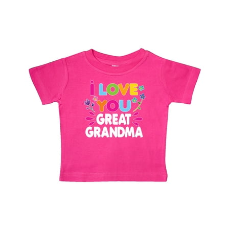 

Inktastic I Love You Great Grandma with Flowers Gift Baby Girl T-Shirt