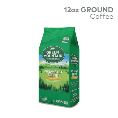 Green Mountain Coffee Roasters, Breakfast Blend, Ground Coffee, Light Roast, Bagged
