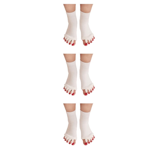 Greeniant 1 Pair 5 Toe Socks Overlapping Color Comfortable Breathable Dressing Solid Separation Relaxing Hosiery Type1 NO1 Greeniant CBP096067